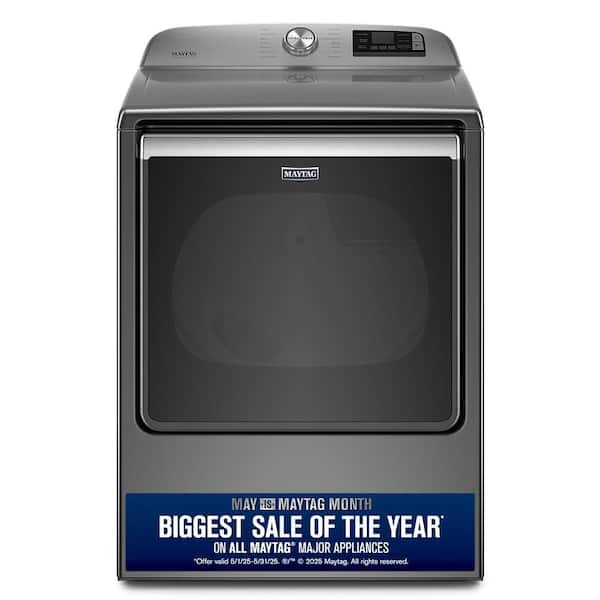 Maytag 8.8 cu. ft. 120-Volt Smart Capable Metallic Slate Gas Vented Dryer with Steam, ENERGY STAR