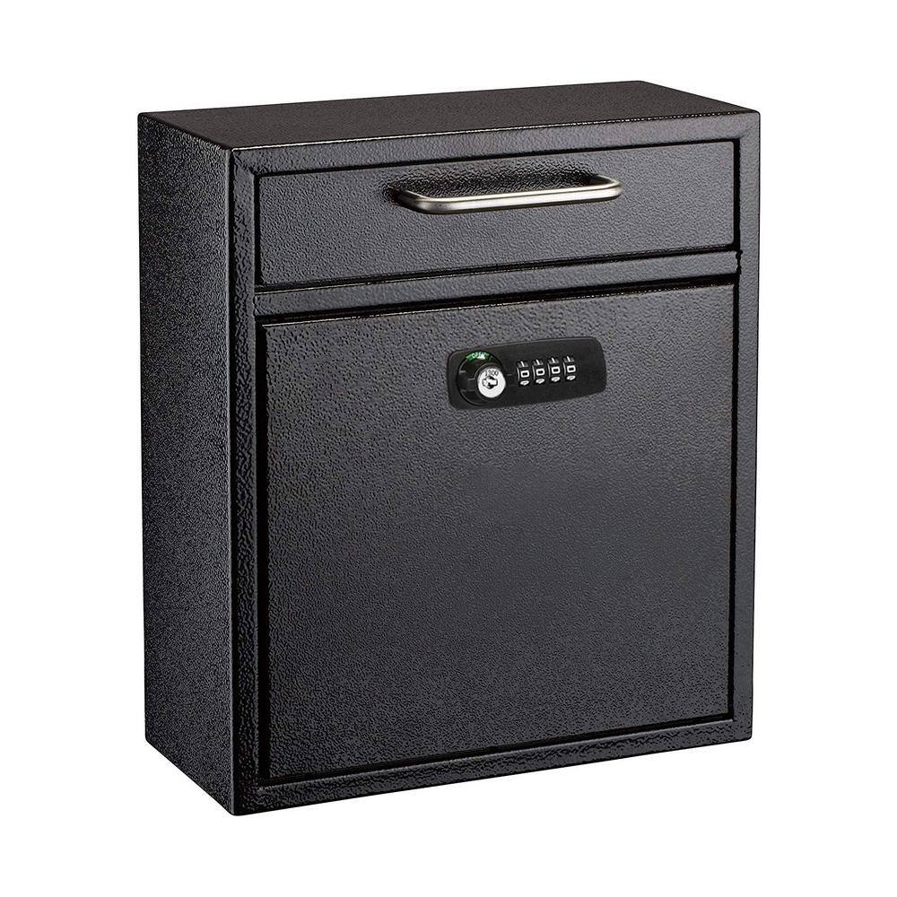 Medium Drop Box Wall Mounted Locking Mailbox Secure Drop Box with Key and C
