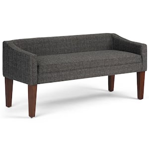Parris 50 in. Wide Contemporary Upholstered Bench in Dark Grey