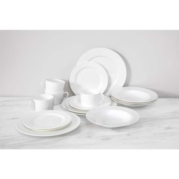 Fortessa 16-Piece Traditional White Bone China Dinnerware Set (Service for 4)