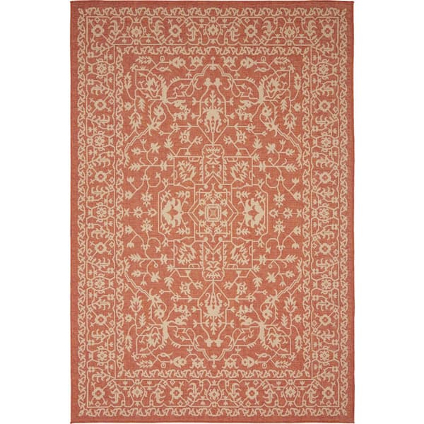 Unique Loom Outdoor Allover Terracotta 6' 0 x 9' 0 Area Rug
