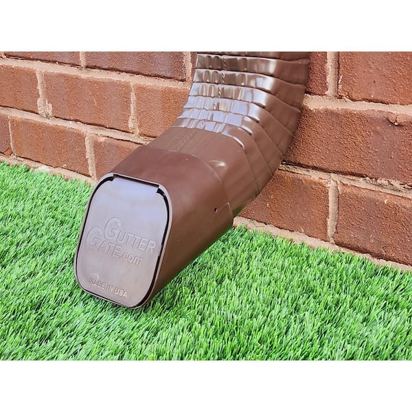 Type A 3 in. x 4 in. Brown Plastic Downspout Extension