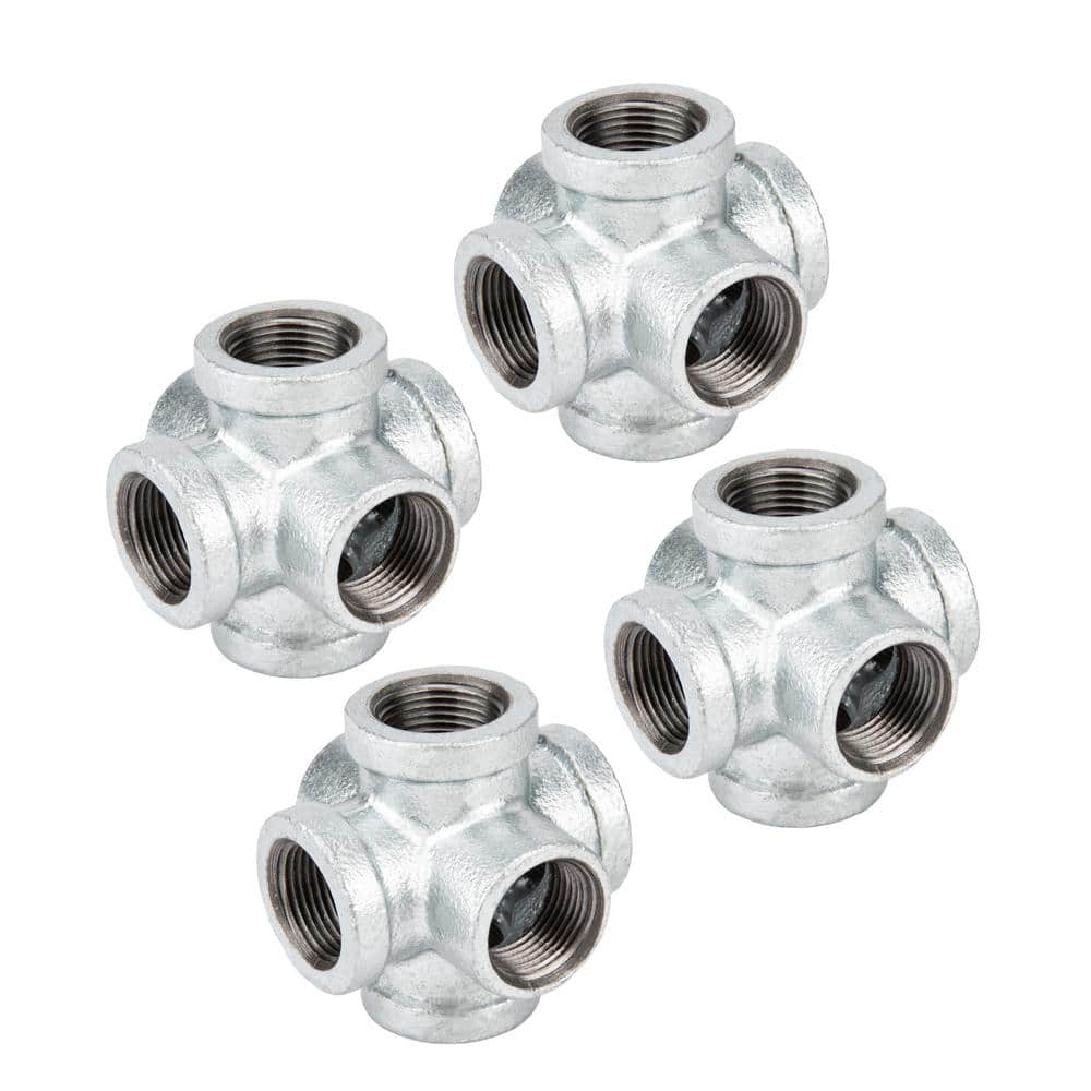 1 in. 6-Way Galvanized Iron Cross with Side Outlet Fitting (4-Pack) price history on PriceWatchPro