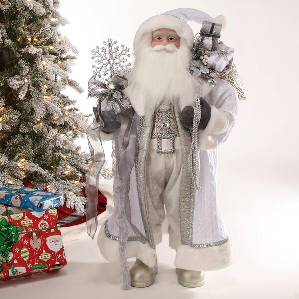 ホワイトサンタクロース Regency International 36 in. White Resin Winter White Tabletop