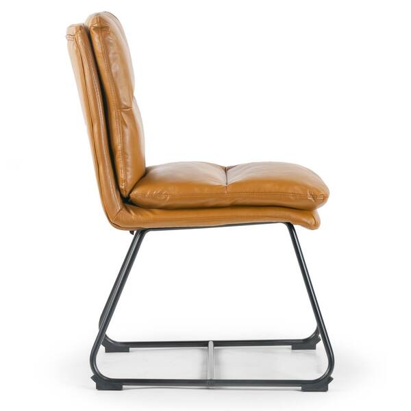 Set of 2 Aulani Light Brown Upholstered Metal Frame Dining Chair