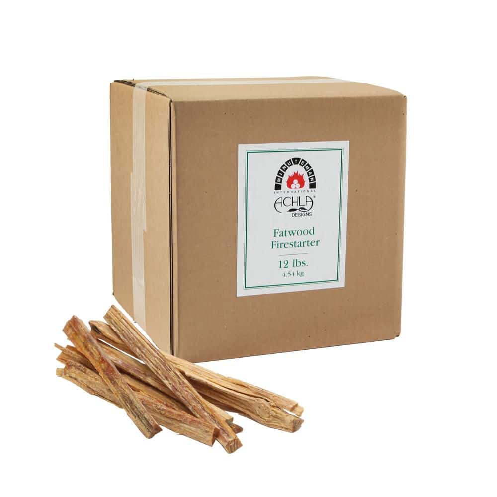 Achla Designs Fire Starter Fatwood Sticks in Refill Box, 12 lbs. Natural Fatwood Grill Lighter