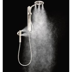 Nebia 1-Spray 8 in. Dual Shower Head and Handheld Shower Head with Magnetic Dock in Spot Resist Brushed Nickel