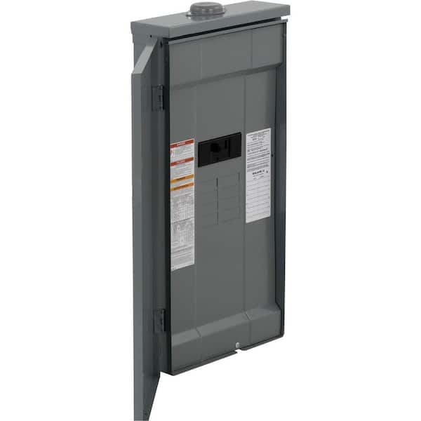 Square D Homeline 200 Amp 8-Space 16-Circuit Outdoor Main Breaker Load Center with Feed-Thru Lug