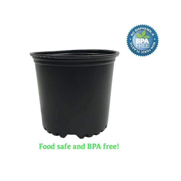 Viagrow 1 Gal. Plastic Nursery Pots with Saucers (10-Pack