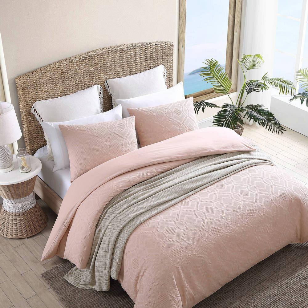 Serene Oasis Textured Waffle King Comforter Set in Vibrant Orange