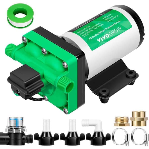 VIVOGROW 110 VAC 5.5 GPM 70 PSI Diaphragm Water Pump for Bathrooms, Kitchens, RVs, and Yachts (Fixable)