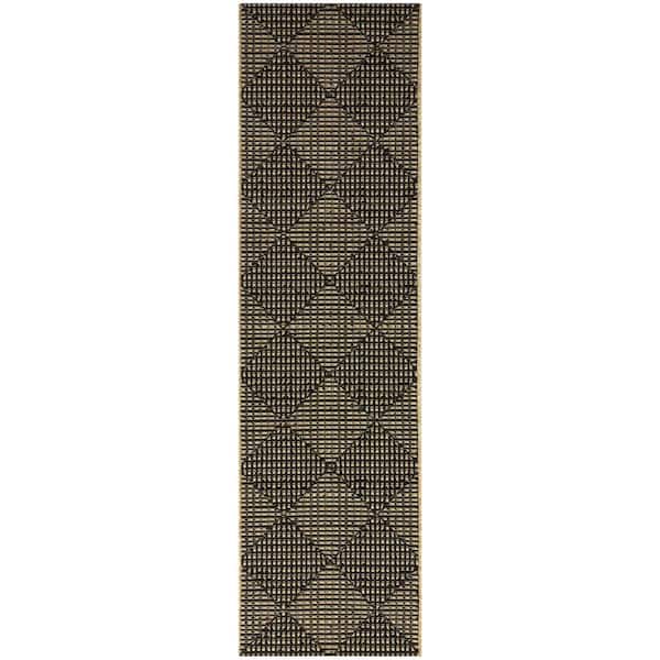 Chasewood Dark Brown Doormat 2 ft. x 7 ft. Area Rug