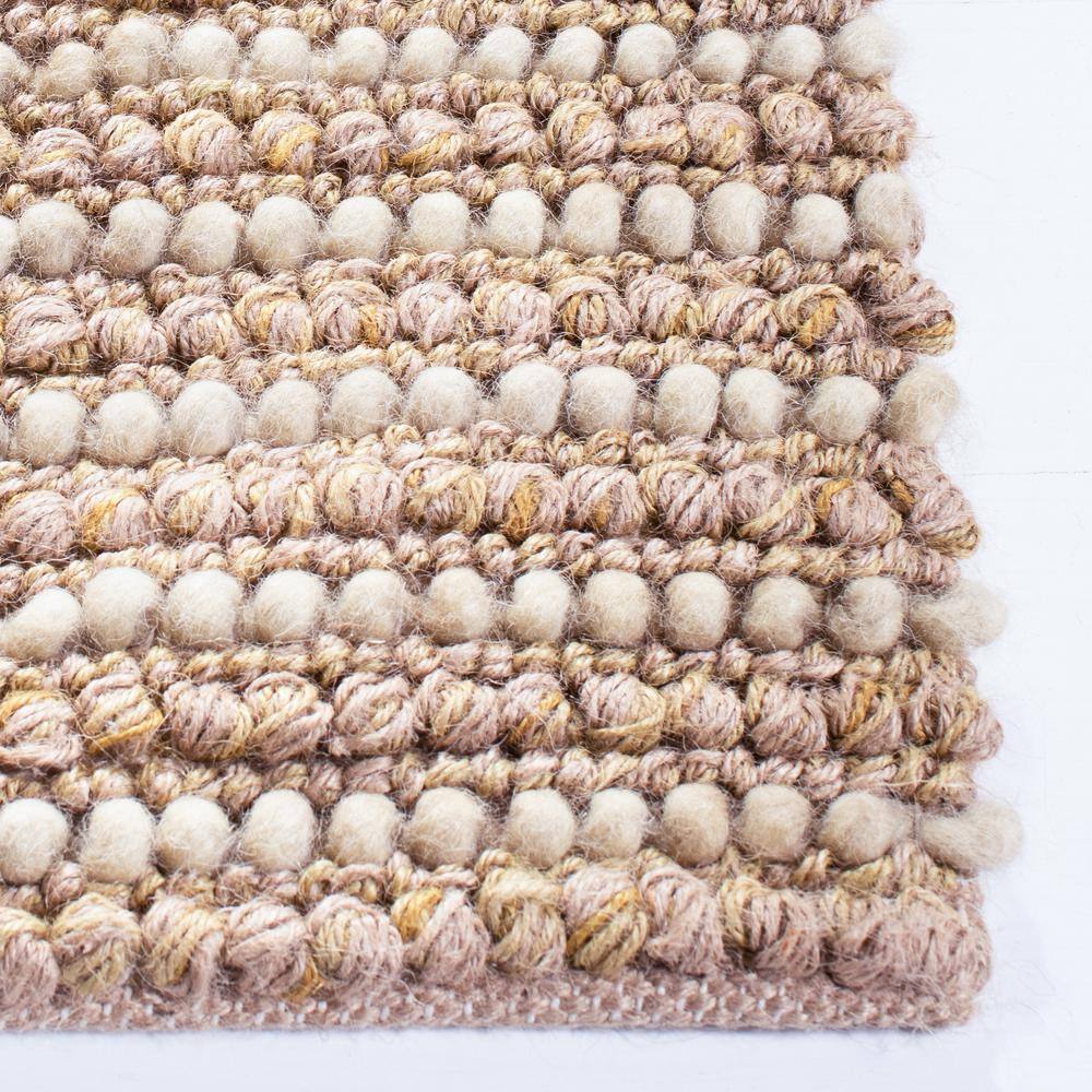 Bohemian Beige 6' x 9' Hand-Knotted Wool-Cotton Blend Area Rug