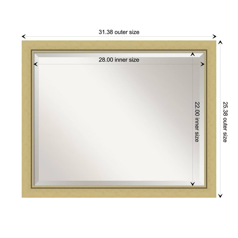 Landon Gold Rectangular Polystyrene Framed Bathroom Mirror 25.5" x 31.5"