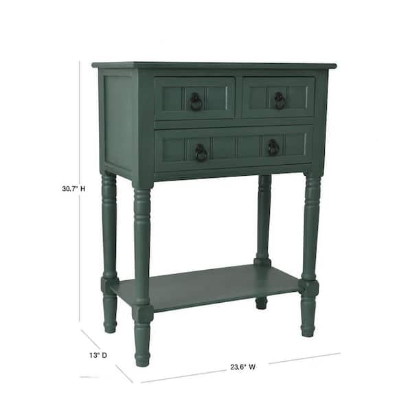 Decor Therapy 24 In Antique Teal, Decor Therapy Console Table Black