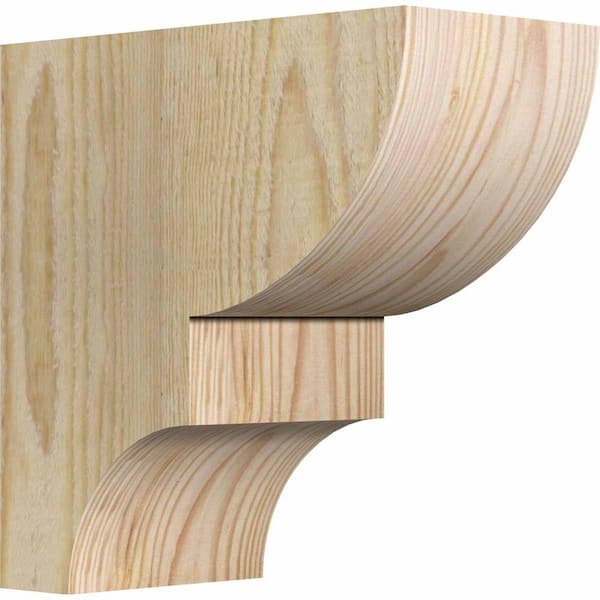 Ekena Millwork 4 in. x 8 in. x 8 in. Douglas Fir Ridgewood Rough Sawn Corbel