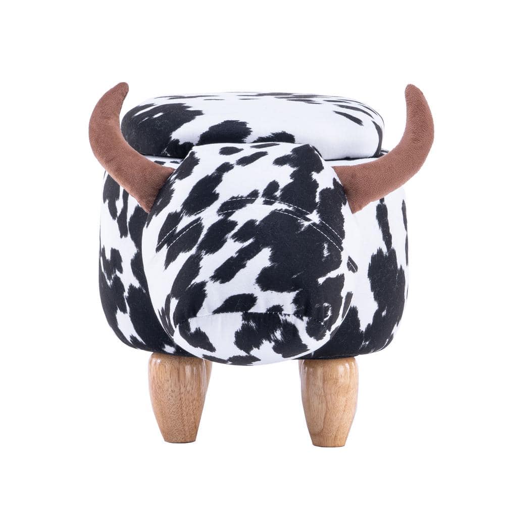 Reviews for Home 2 Office Black and White Velvet Cow Animal Storage ...