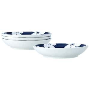 Bluefjord 9.5 in., 35 fl. oz. (Blue) Porcelain Pasta Bowls, (Set of 4)
