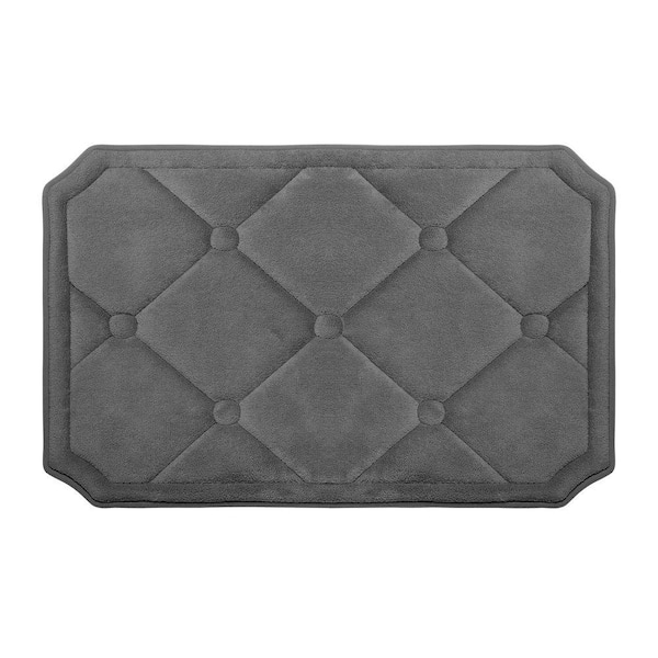 BounceComfort Gertie Dark Gray 20 in. x 32 in. Memory Foam Bath Mat