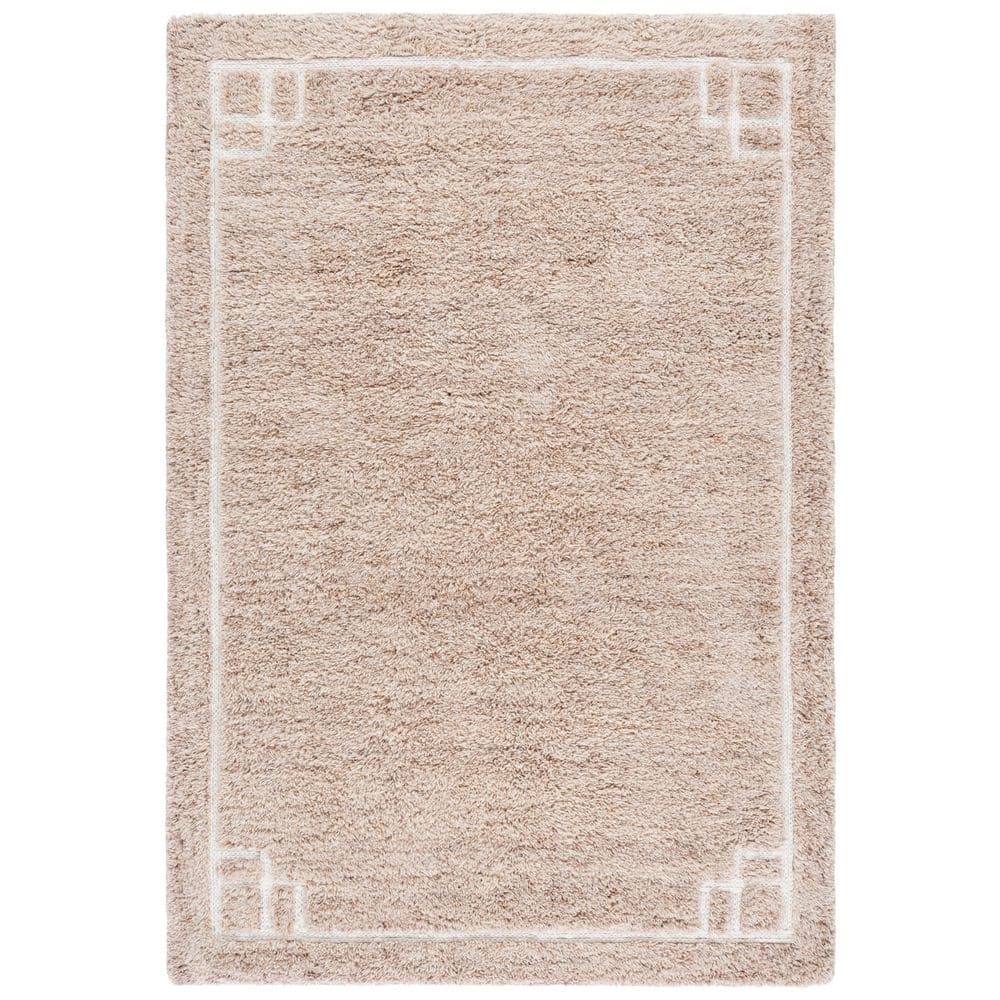 Casablanca Shag 3 ft. x 5 ft. Beige/Ivory Geometric Border Area Rug price history on PriceWatchPro