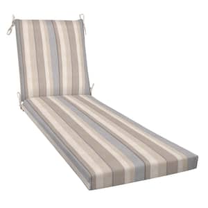 Outdoor Chaise Lounge Chair Cushion Stripe Taupe