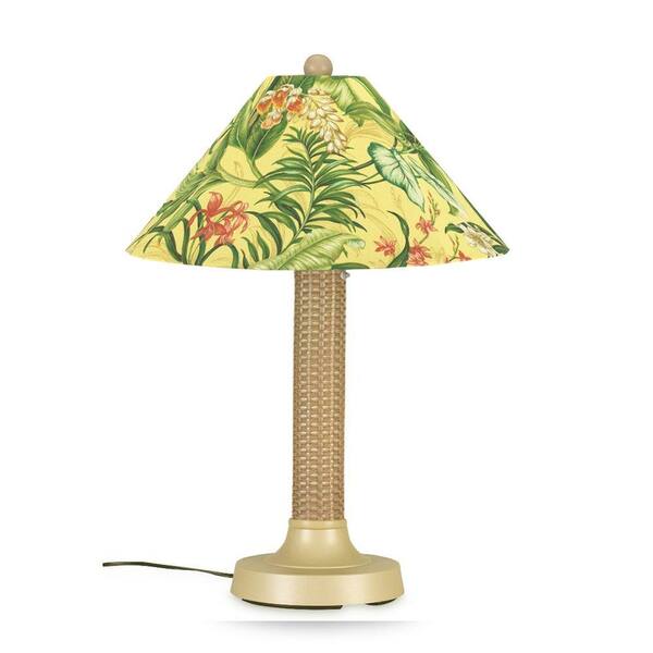 Patio Living Concepts Bahama Weave 34 in. Outdoor Mojavi Table Lamp with Soleil Shade