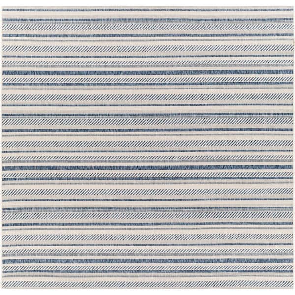 Llyr Denim 6 ft. 7 in. Square Indoor/Outdoor Area Rug