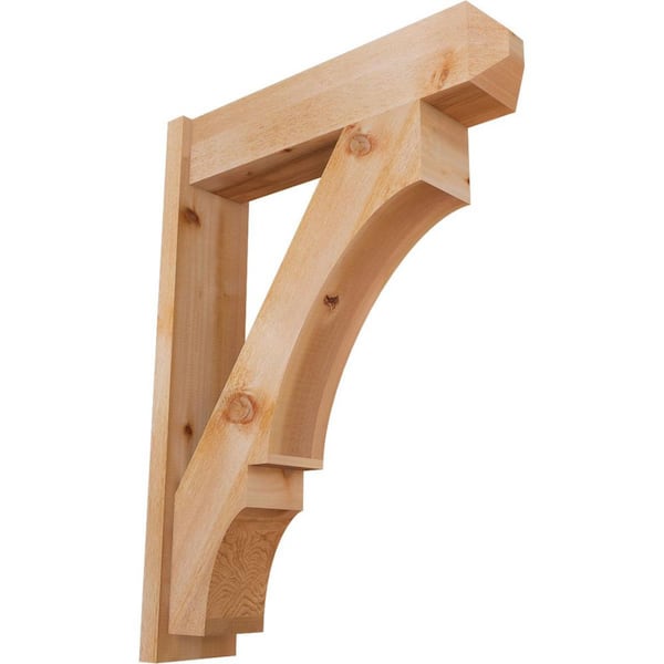 Ekena Millwork 8 in. x 44 in. x 32 in. Western Red Cedar Balboa Craftsman Rough Sawn Outlooker