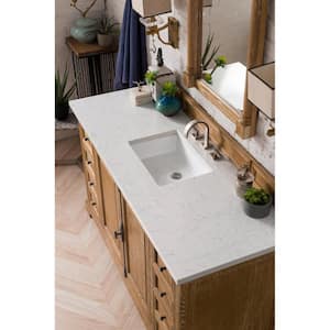 Providence 60 in. Single Bath Vanity in Driftwood with Quartz Vanity Top in Eternal Jasmine Pearl with White Basin