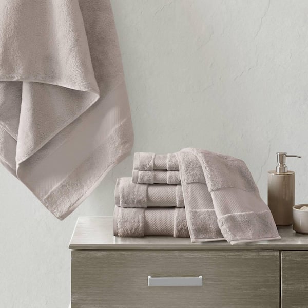 MADISON PARK Signature Turkish 6-Piece Taupe Cotton Bath Towel Set