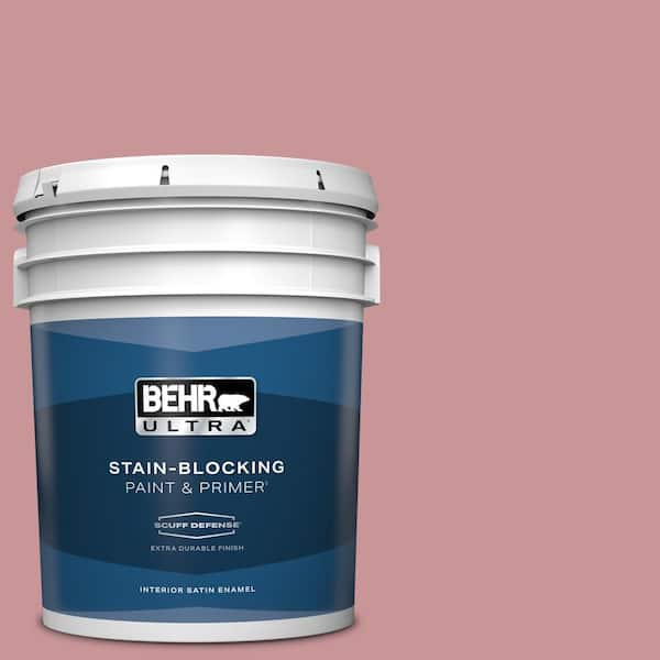 BEHR ULTRA 5 gal. #S140-4 Minstrel Rose Extra Durable Satin Enamel Interior Paint & Primer