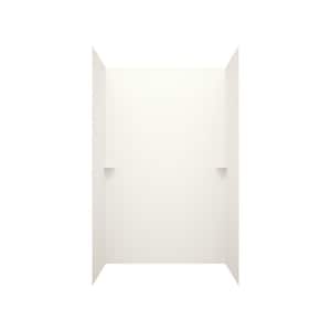33-1/2 in. x 60 in. x 60 in. 3-Piece Easy Up Adhesive Tub Wall in Bisque