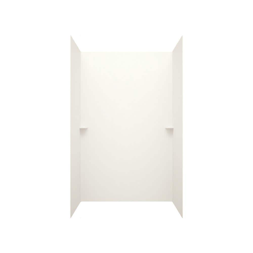Bisque Solid Surface Alcove Bathtub Wall Kit with Smooth Matte Finish