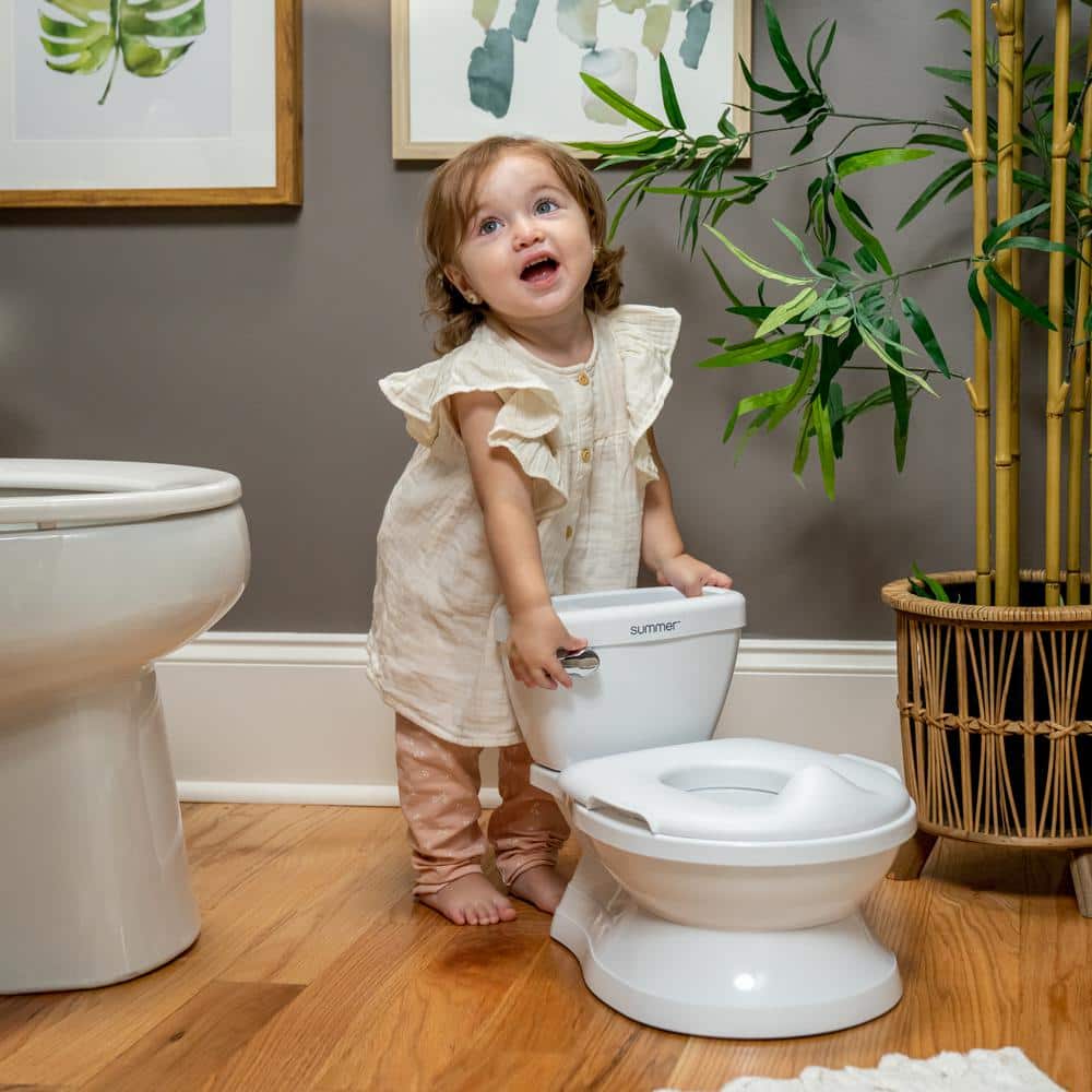 White Toddler Potty Training Chair with Flushing Sound