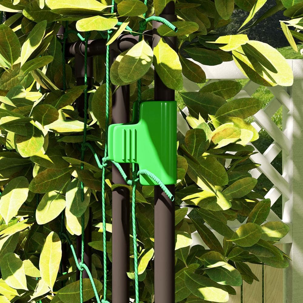 Black Steel Garden Arch Trellis with Climbing Net, 8 FT Tall