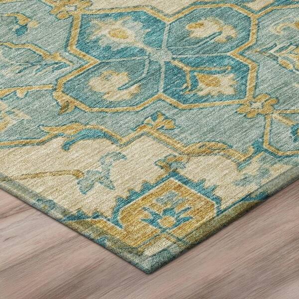 Chantille Machine Washable Indoor/Outdoor Abstract ACN3027 Teal 10 ft. x 14 ft. Area Rug