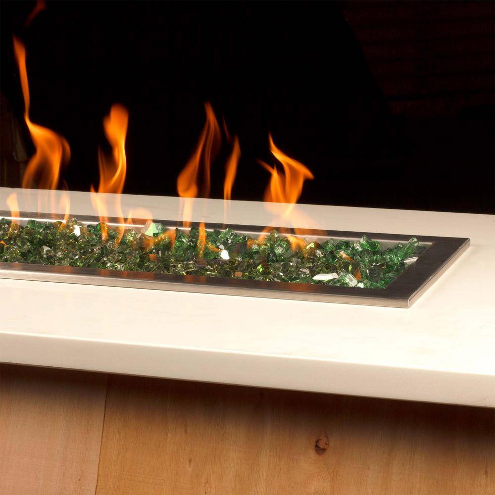 Terrestrial Green Reflective Tempered Fire Glass 1/2", 10 lb. Jar