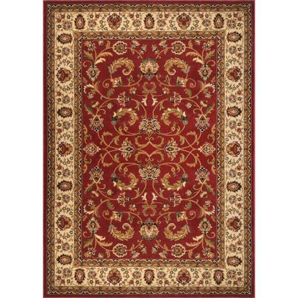 Home Dynamix Royalty Red Ivory 5 Ft X, 5 215 7 Rug Pads