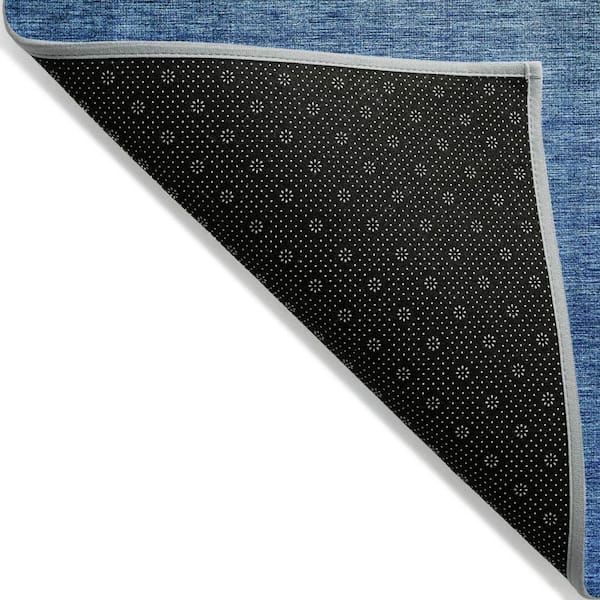 Olive Green, Blue, Navy Blue 8 ft. x 10 ft. Woven Abstract Polyester Rectangle Indoor / Outdoor Area Rug