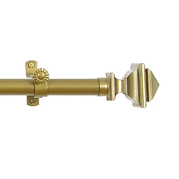 ACHIM Buono II Bach 28 in. - 48 in. Adjustable 3/4 in. Single Curtain Rod in Antique Gold Bach Finials