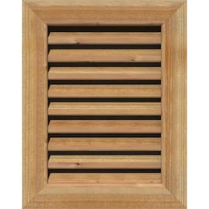 31" x 25" Rectangular Rough Western Red Cedar Wood Paintable Gable Louver Vent Functional