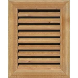 19" x 41" Rectangular Unfinished Rough Sawn Western Red Cedar Wood Gable Louver Vent Functional