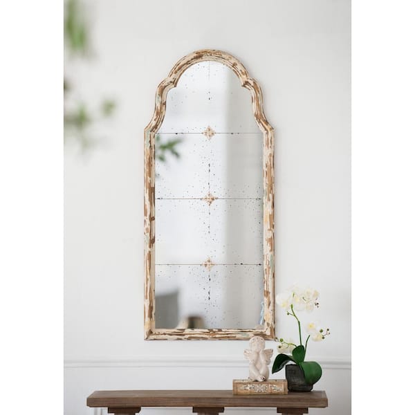 A & B Home 47.2 in. x 23.6 in. Modern Arch Framed Washed White