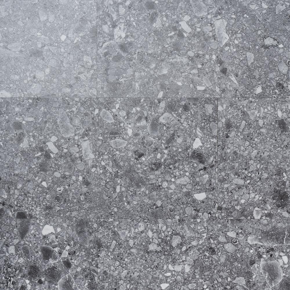 Rizzo Charcoal Black 20 MIL x 12 in. x 24 in. Click Lock Terrazzo Look Waterproof Luxury Vinyl Tile (20 sq. ft./Case) -  Ivy Hill Tile, EXT3RD109257