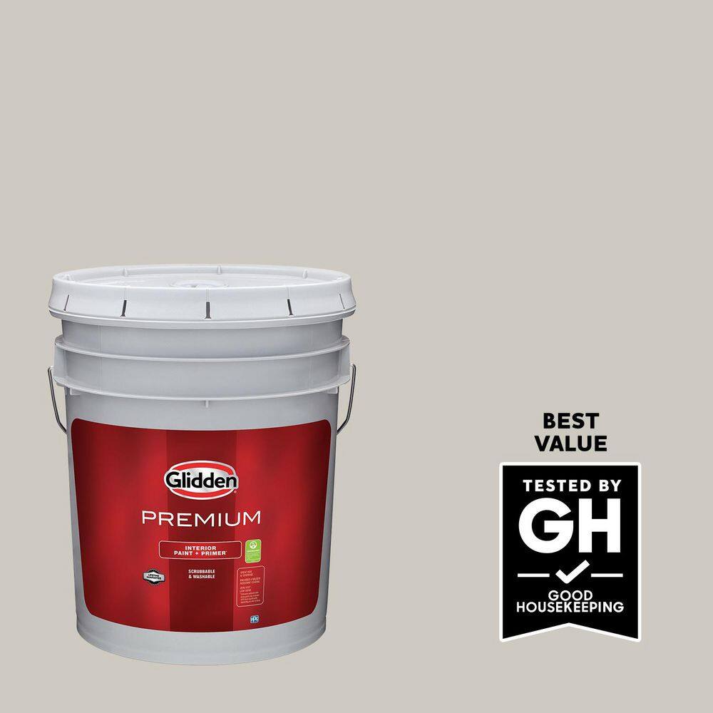 Glidden Premium 5 gal. PPG1007-2 Swirling Smoke Satin Interior Latex Paint  PPG1007-2P-05SA - The Home Depot, image size:1000x1000