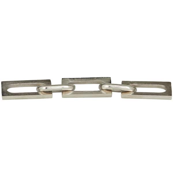 CosmoLiving by Cosmopolitan 3 in. x 2 in. Silver Aluminum Chain Sculpture