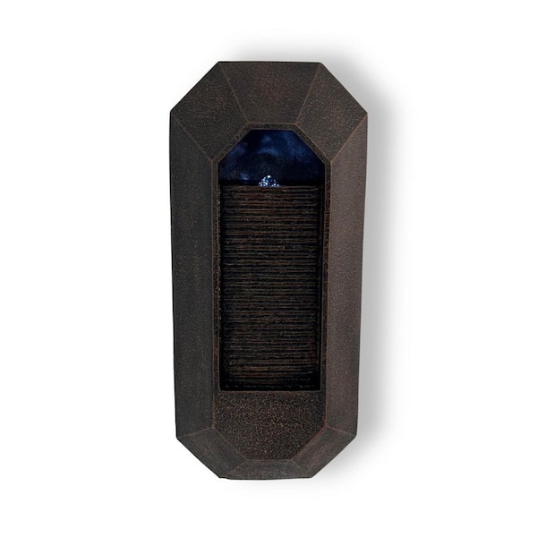 23.3 in H. Electric Resin Waterfall Fountain with Lighted LED, Brown