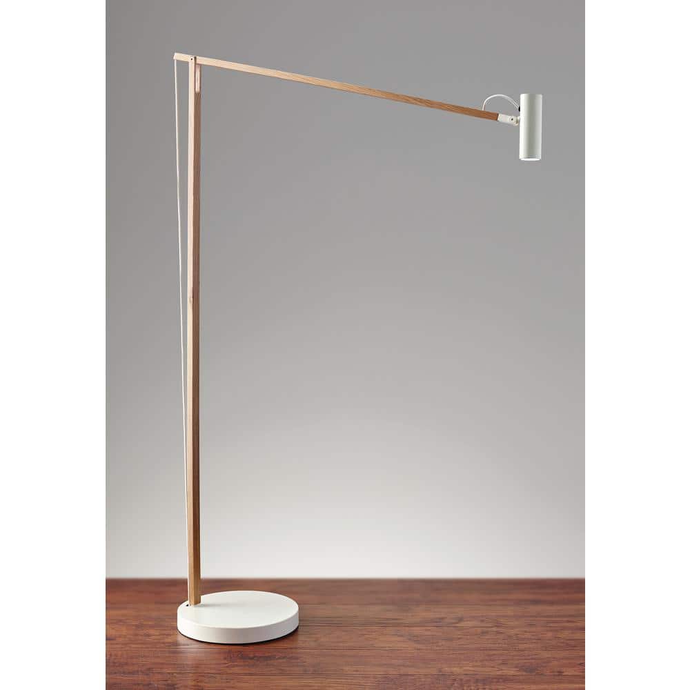 Crane Chic Natural Ash & Matte White 60.5'' LED Floor Lamp