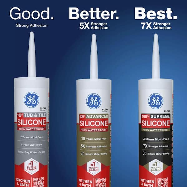 Supreme Silicone Caulk 10.1 oz Kitchen and Bath Sealant White