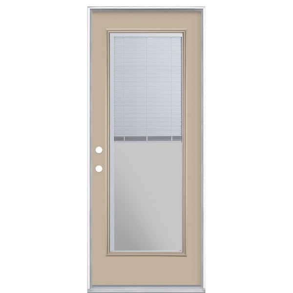 Masonite 32 in. x 80 in. Mini Blind Right-Hand Inswing Painted Steel Prehung Front Exterior Door No Brickmold